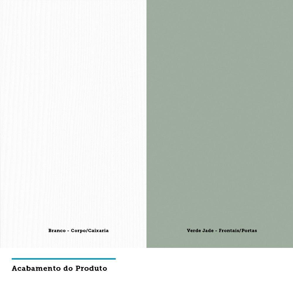 Paneleiro Torre 70Cm E Pérola Branco Com Verde Jade - 2