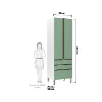 Paneleiro Torre 70Cm E Pérola Branco Com Verde Jade - 5
