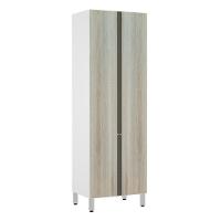 Paneleiro Torre 70Cm 5 Prateleiras Pérola Branco C/ Legno Cr - 1