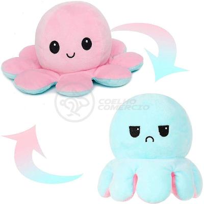 Polvo Reversível Feliz E Bravo 2 Em 1 Macio Rosa E Azul