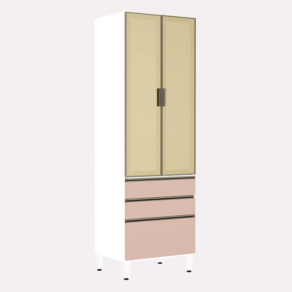 Paneleiro Torre 70Cm Bronze Pérola Branco Com Connect - 1