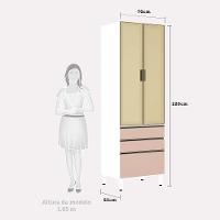 Paneleiro Torre 70Cm Bronze Pérola Branco Com Connect - 2