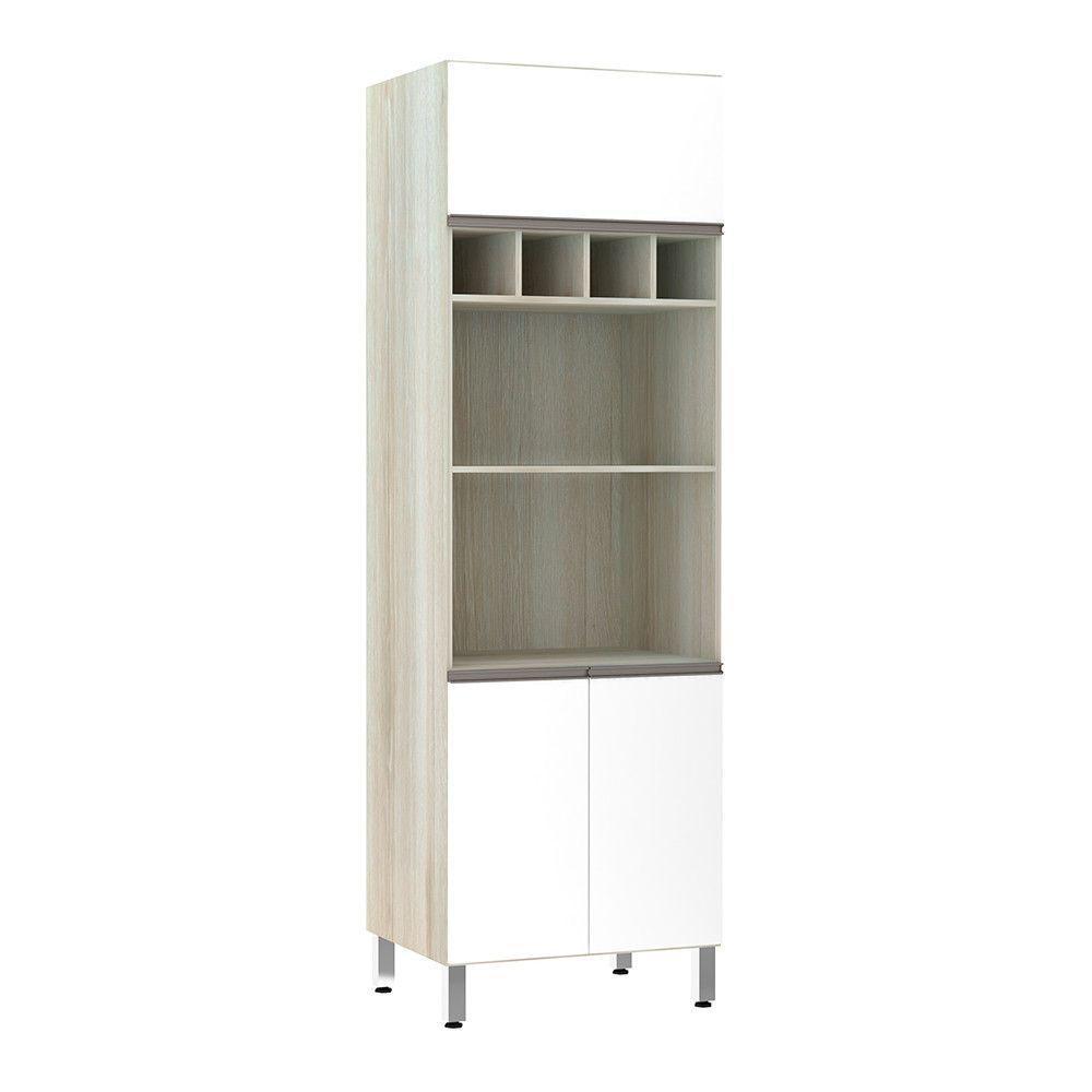 Paneleiro 70 Cm Duplo Nicho Luci Legno Crema Com Branco - 1