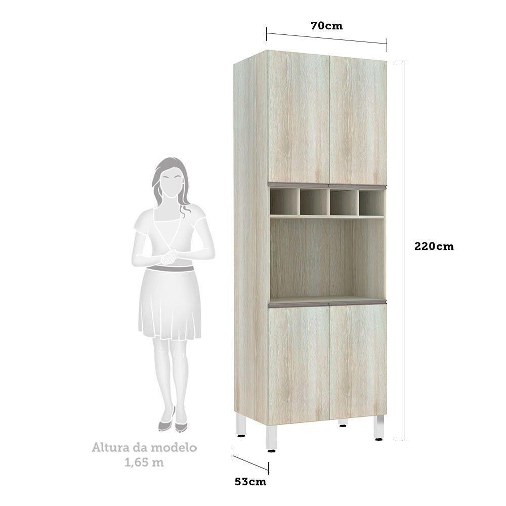 Paneleiro C/ Nicho De Microondas 70Cm E 1 Nicho Luci Legno C - 2