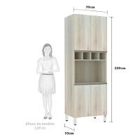 Paneleiro C/ Nicho De Microondas 70Cm E 1 Nicho Luci Legno C - 2