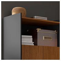 Armário Alto Escritório 2 Portas Marrom Preto Studio Caemmun - 9