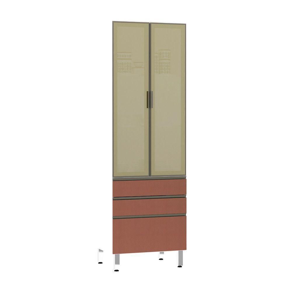 Paneleiro Torre 70Cm Bronze Pérola Branco Com Gaia - 1
