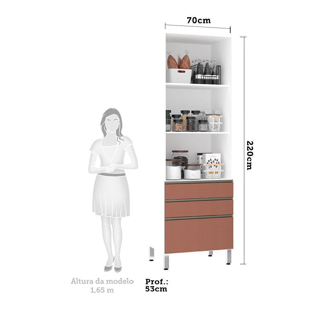 Paneleiro Torre 70Cm Bronze Pérola Branco Com Gaia - 3