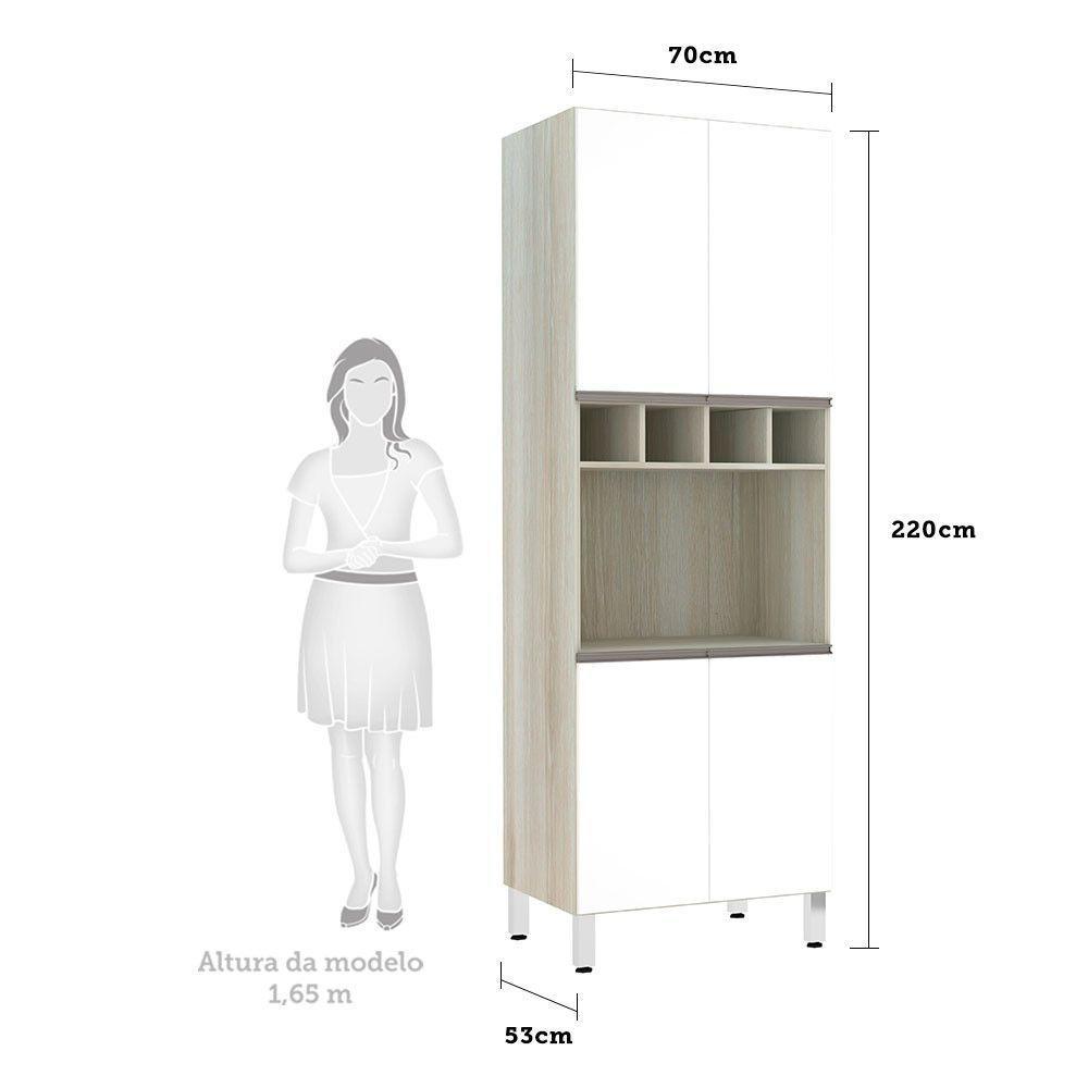 Paneleiro C/ Nicho De Microondas 70Cm E 1 Nicho Luci Legno C - 2