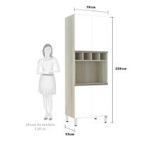 Paneleiro C/ Nicho De Microondas 70Cm E 1 Nicho Luci Legno C - 5