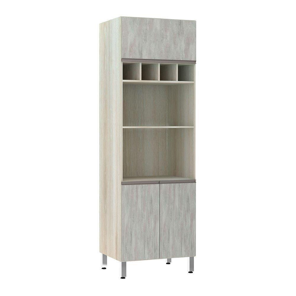 Paneleiro 70 Cm Duplo Nicho Luci Legno Crema Com Concreto - 1