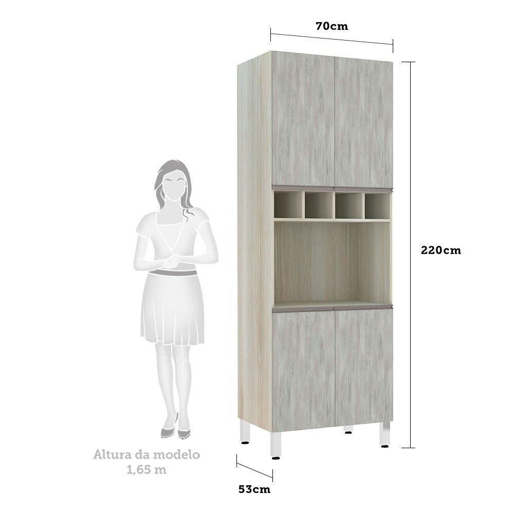 Paneleiro C/ Nicho De Microondas 70Cm E 1 Nicho Luci Legno C - 2