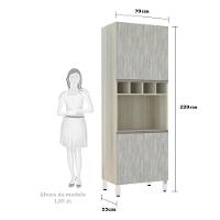 Paneleiro C/ Nicho De Microondas 70Cm E 1 Nicho Luci Legno C