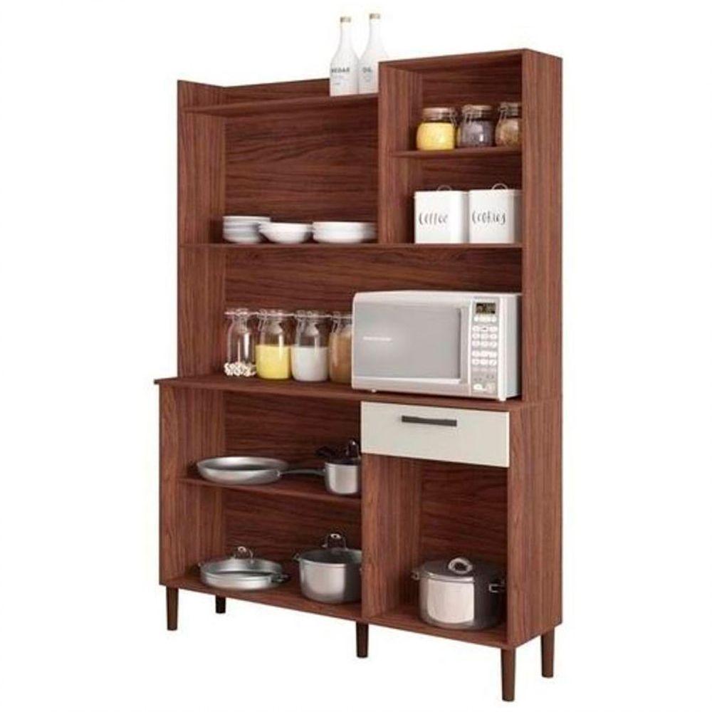 Kit Genova 2479 6 Portas 1 Gaveta Kits Paraná Nogueira E Off White - 3