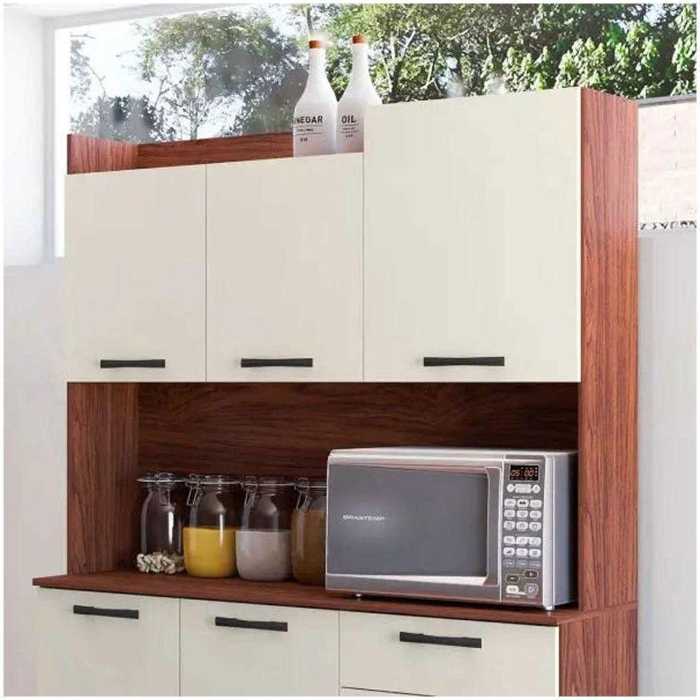 Kit Genova 2479 6 Portas 1 Gaveta Kits Paraná Nogueira E Off White - 4