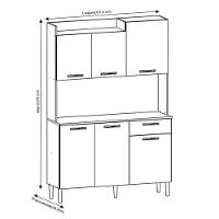 Kit Genova 2479 6 Portas 1 Gaveta Kits Paraná Nogueira E Off White - 2