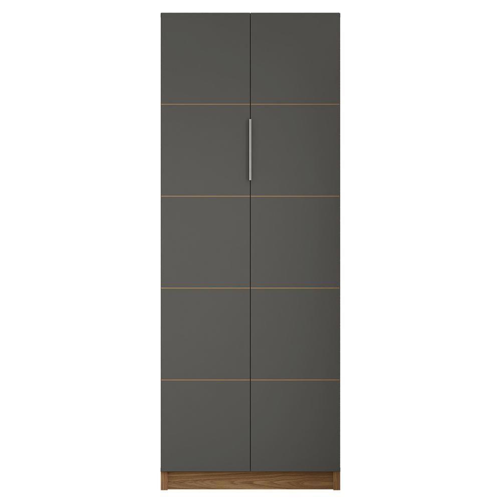 Armário Alto Escritório 2 Portas Cubic Cinza - Caemmun - 1