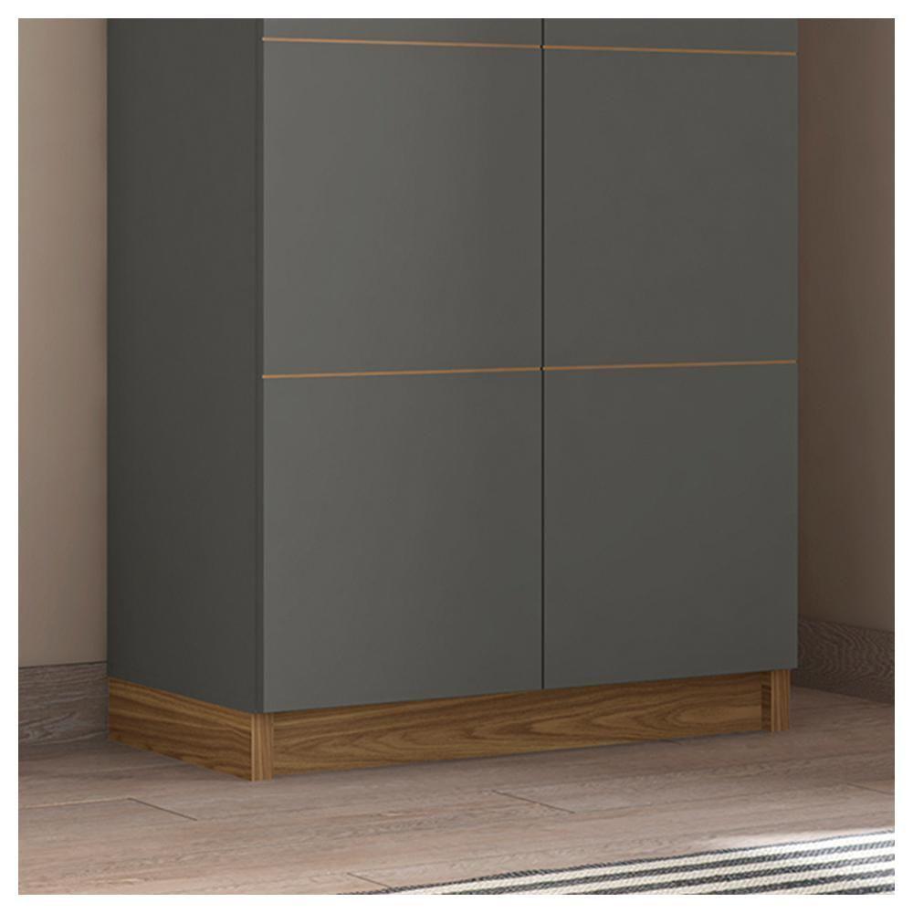 Armário Alto Escritório 2 Portas Cubic Cinza - Caemmun - 3