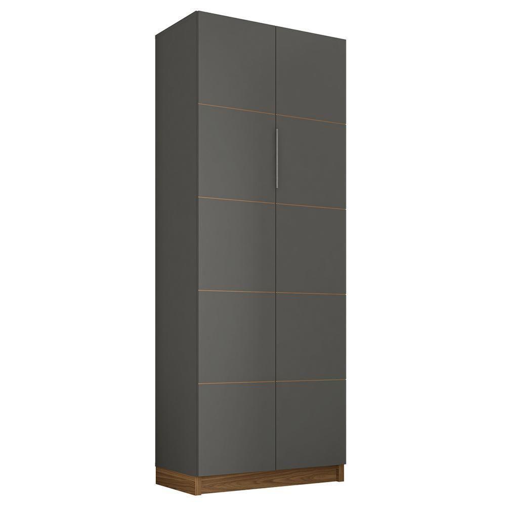 Armário Alto Escritório 2 Portas Cubic Cinza - Caemmun - 7