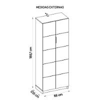 Armário Alto Escritório 2 Portas Cubic Cinza - Caemmun - 2