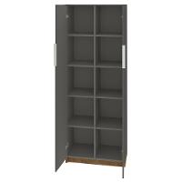 Armário Alto Escritório 2 Portas Cubic Cinza - Caemmun - 6