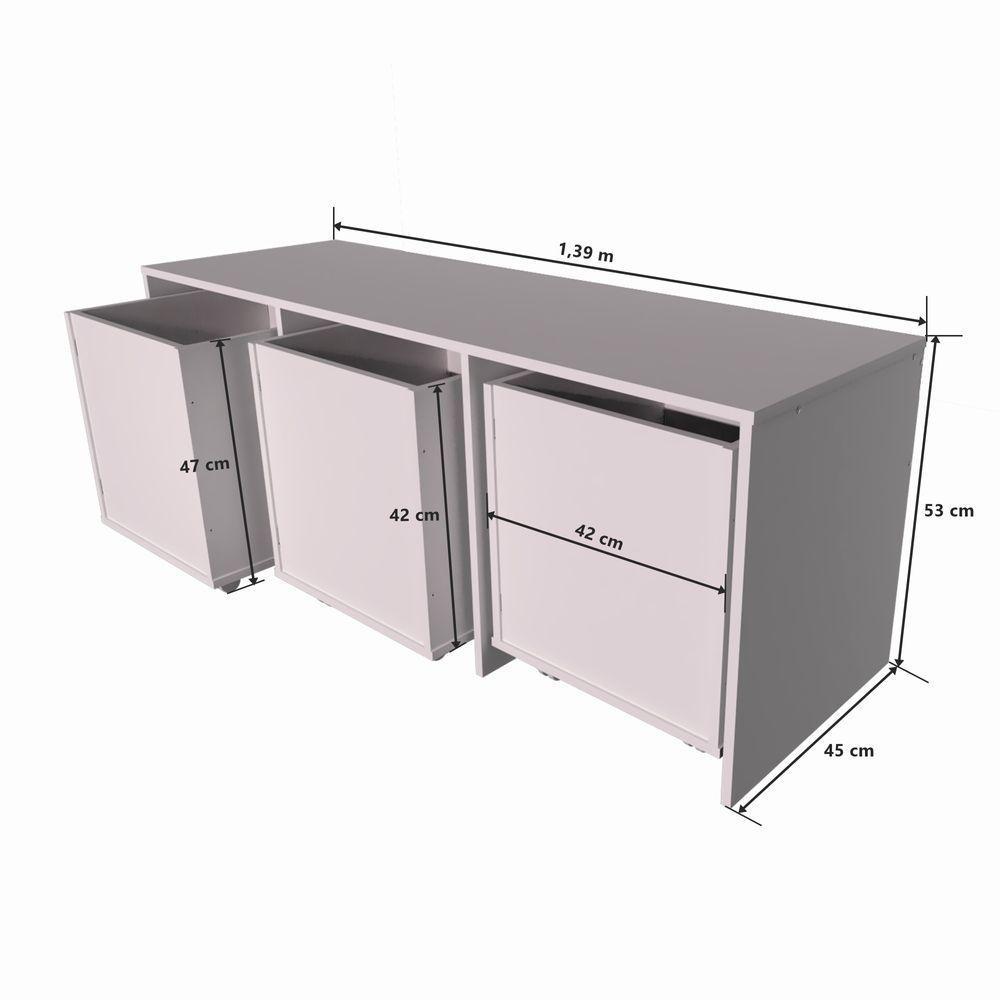 Mesa Com Organizadores Analú 100% Mdf Quarto Brinquedos - 3