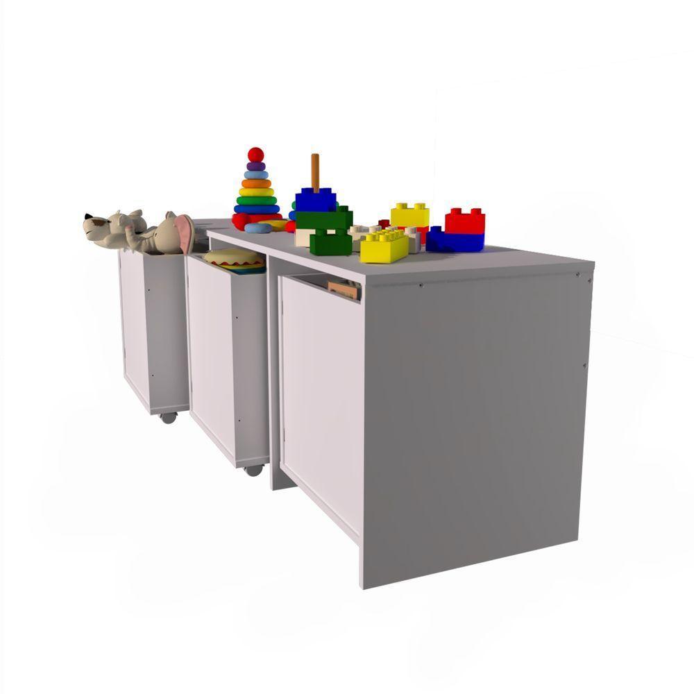 Mesa Com Organizadores Analú 100% Mdf Quarto Brinquedos - 4