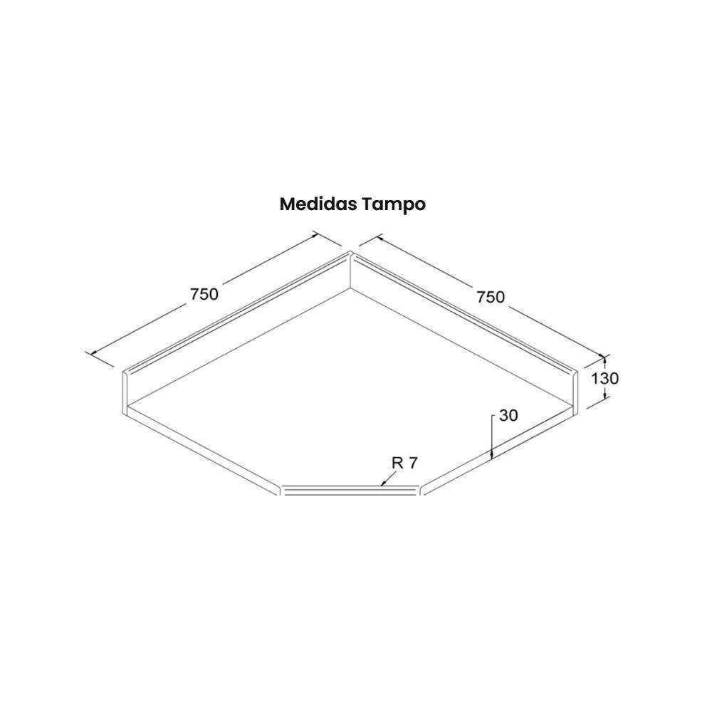 Balcão Ditália Aspen Canto C/ Tampo Carv/branco Cd-106 - 4