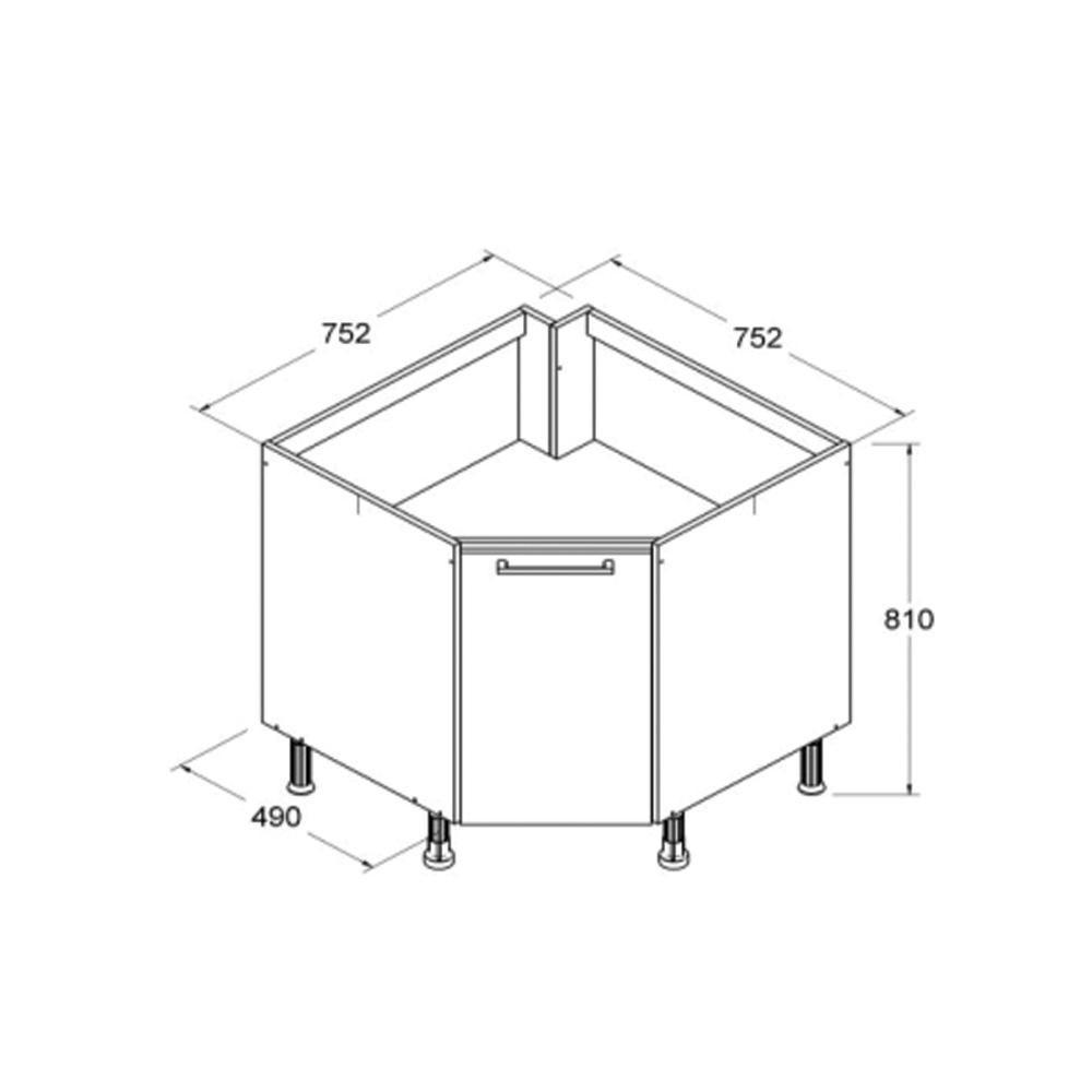 Balcão Ditália Aspen Canto C/ Tampo Carv/branco Cd-106 - 8