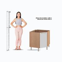 Balcão Ditália Aspen Canto C/ Tampo Carv/branco Cd-106 - 7