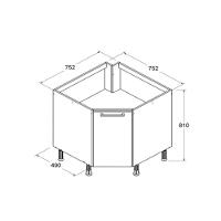 Balcão Ditália Aspen Canto C/ Tampo Carv/branco Cd-106 - 8
