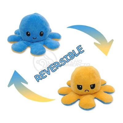 Polvo Reversível Feliz E Bravo 2 Em 1 Macio Azul E Amarelo