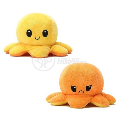 Polvo Reversível Feliz E Bravo 2 Em 1 Laranja E Amarelo