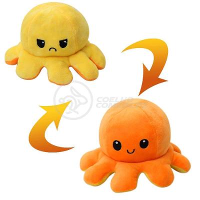 Polvo Reversível Feliz E Bravo 2 Em 1 Laranja E Amarelo