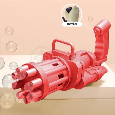 Máquina Elétrica Brinquedo Lança Bolhas Sabão Vermelho