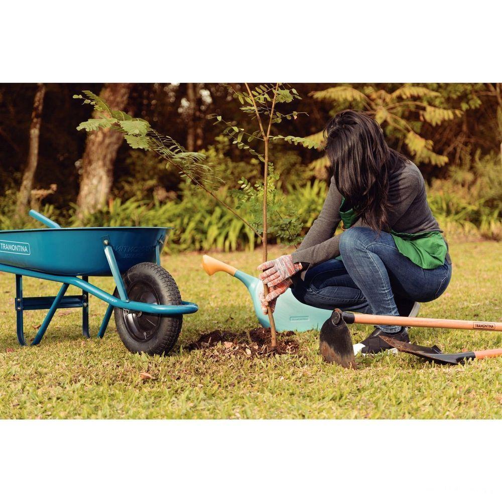 Carrinho De Mão Caçamba Rasa Metálica Azul 50 L, Braço Metálico E Pneu Com Câmara - 7