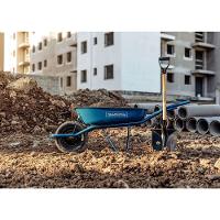 Carrinho De Mão Caçamba Rasa Metálica Azul 50 L, Braço Metálico E Pneu Com Câmara