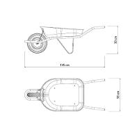 Carrinho De Mão Caçamba Rasa Metálica Azul 50 L, Braço Metálico E Pneu Com Câmara - 10