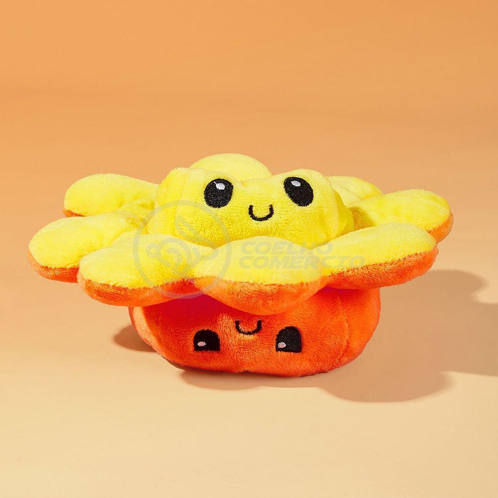 Polvo Reversível Feliz E Bravo 2 Em 1 Laranja E Amarelo - 1