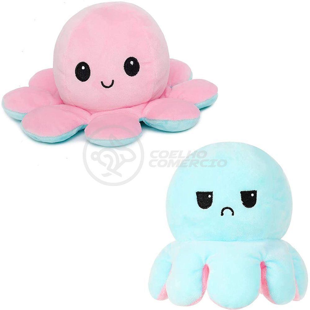 Polvo Reversível Feliz E Bravo 2 Em 1 Macio Rosa E Azul - 1