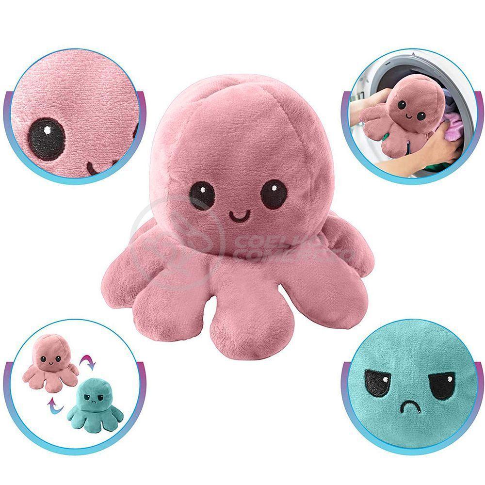 Polvo Reversível Feliz E Bravo 2 Em 1 Macio Rosa E Azul - 6