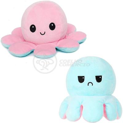 Polvo Reversível Feliz E Bravo 2 Em 1 Macio Rosa E Azul