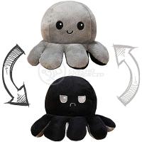 Polvo Reversível Feliz E Bravo 2 Em 1 Macio Preto E Cinza - 10