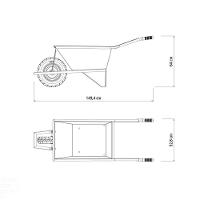 Carrinho De Mão Extraforte Com Caçamba Reforçada Metálica Cinza 80 L, Braço Metálico E Pn - 2