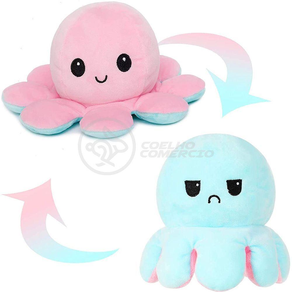 Polvo Reversível De Pelúcia 2 Em 1 Tiktok Rosa E Azul - 6