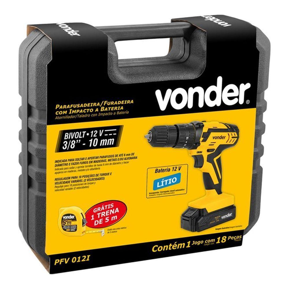 Parafusadeira E Furadeira 12v 3/8" Pfv012i Com Impacto Biv - 2