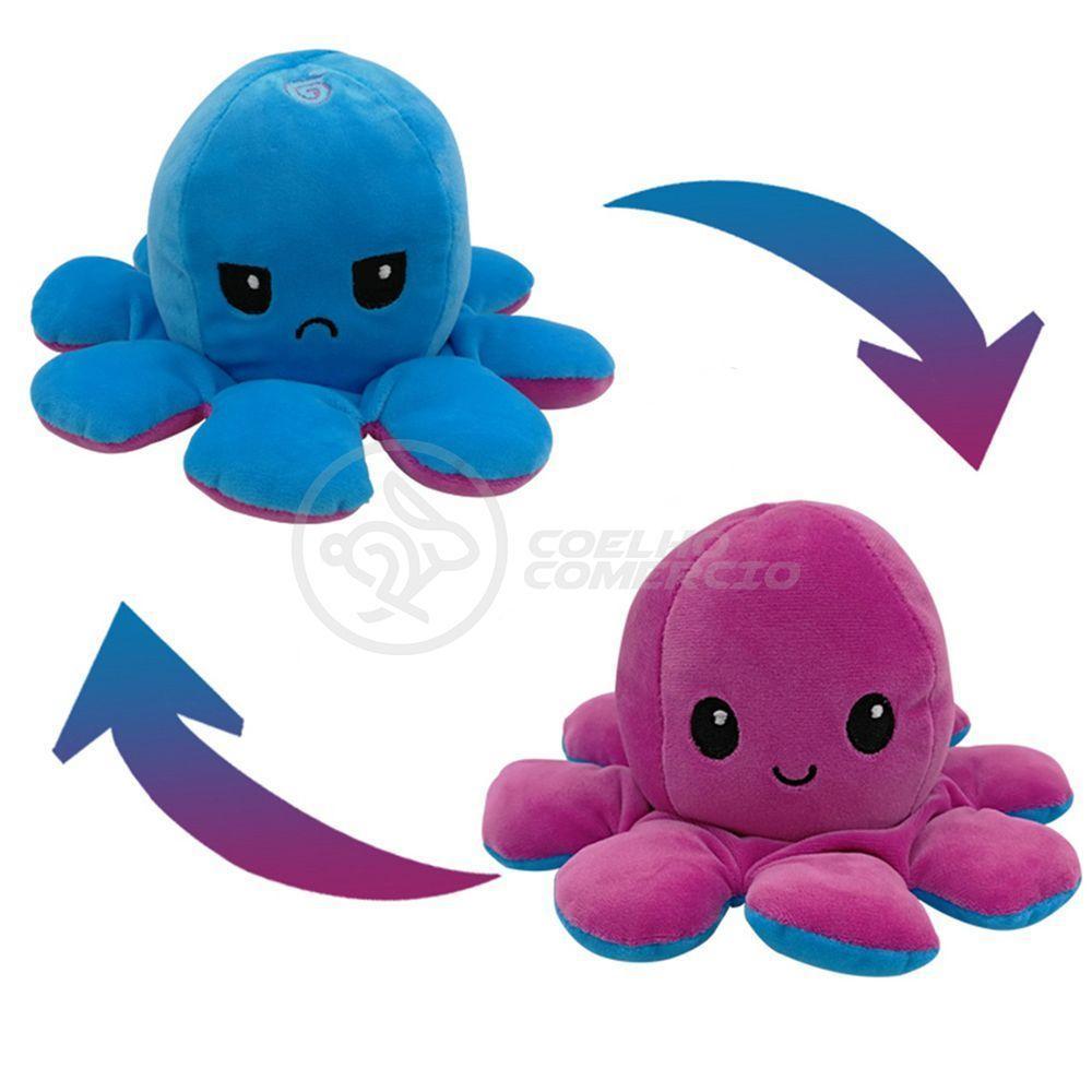 Polvo Reversível Feliz E Bravo 2 Em 1 Macio Azul E Roxo - 3