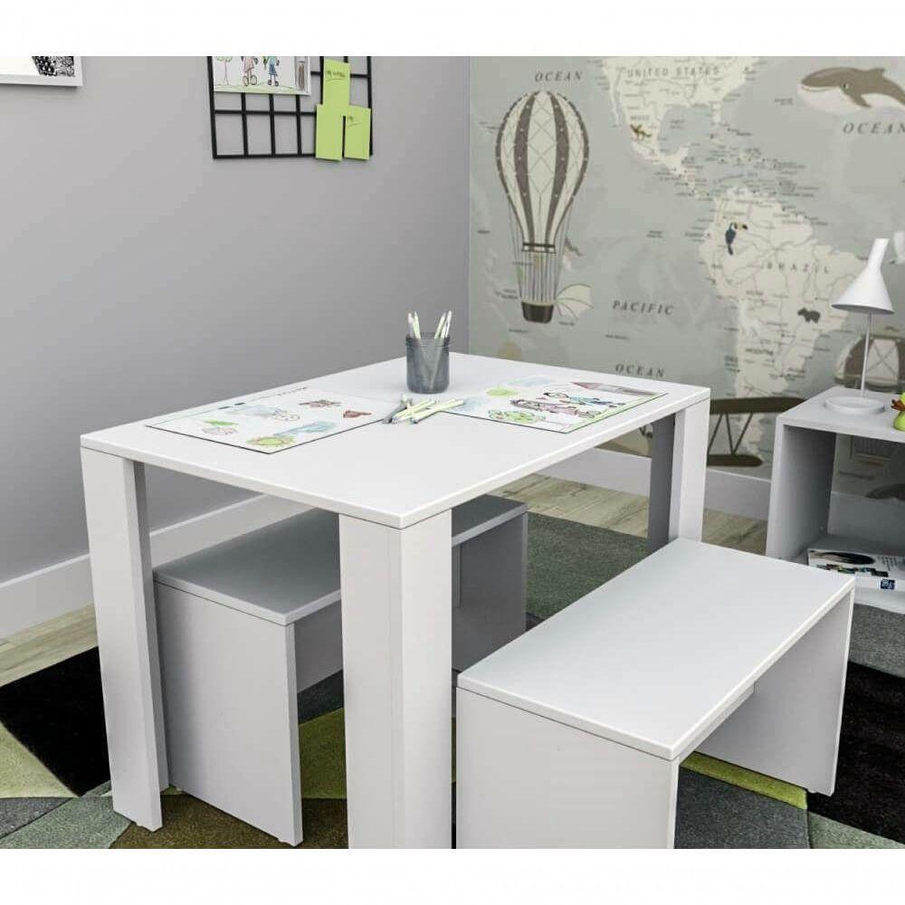 Mesa Infantil Com Dois Banquinhos Para Crianças 100% Mdf - 1