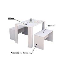 Mesa Infantil Com Dois Banquinhos Para Crianças 100% Mdf - 2