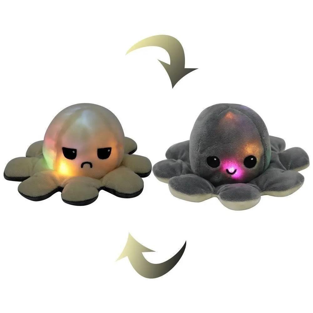Polvo Brilha No Escuro Pelúcia Reversível Feliz Bravo - 4